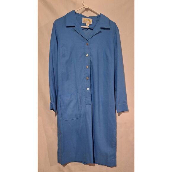 1960's Deadstock‎ Vintage Tumbleweeds Blue Polyester Shift Dress Size 20 NEW - Picture 1 of 6